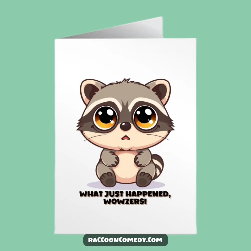 Free Printable Congrats Card: Googly-Eyed Kawaii Raccoon Amazement!