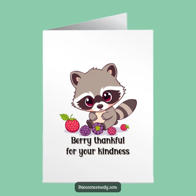 Free Printable Thank You Card: Eager Raccoon, Heartfelt Downloadable Gift