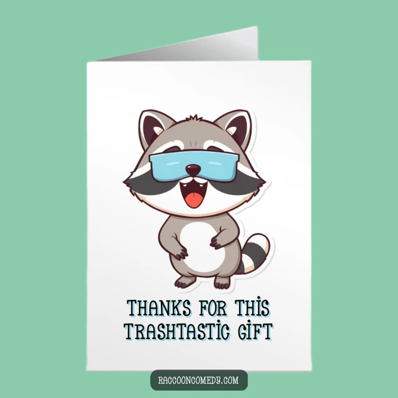 Free Printable Thank You Card: Excited Raccoon Masked, Hilarious Peeking Thanks Downloadable!