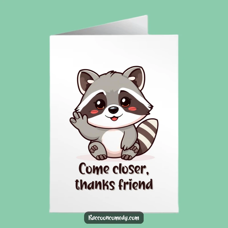 Free Printable Thank You Card: Friendly Raccoon Invite, Grateful DIY Gift!