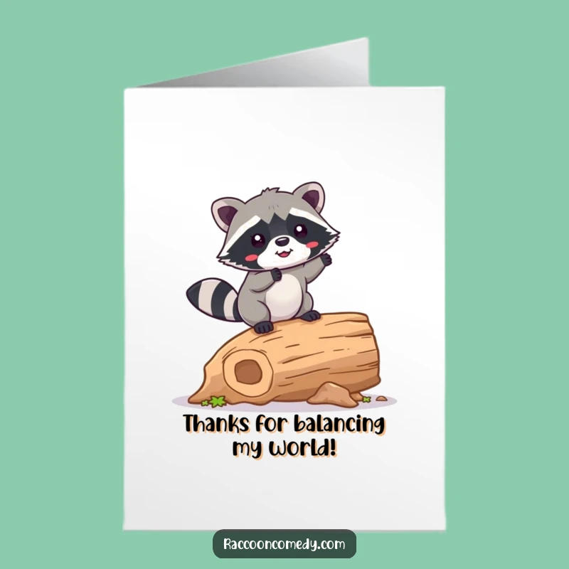 Free Printable Thank You Card: Wobbling Raccoon Thanks, Funny Downloadable Gift