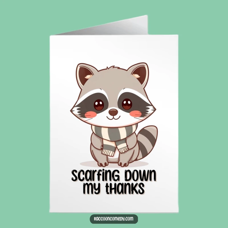 Free Printable Thank You Card: Cheeky Kawaii Raccoon Thanks!