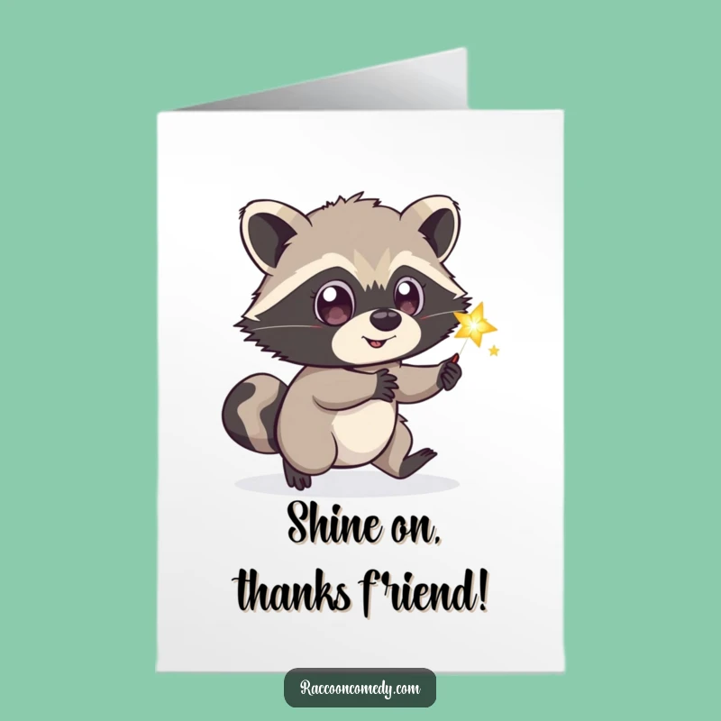 Free Printable Thank You Card: Raccoon Firefly Thankful Funny Gift