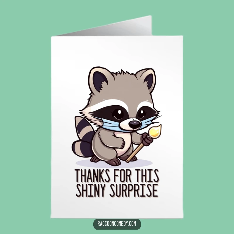 Sneaky Raccoon Free Printable Thank You Card - Funny Downloadable