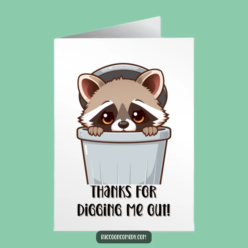 Free Printable Thank You Card: Curious Raccoon Thanks, Funny Downloadable Gift