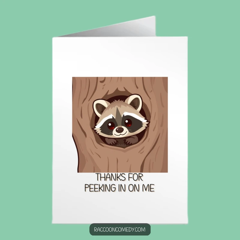 Free Printable Thank You Card: Funny Kawaii Raccoon Explorer, Grateful Downloadable Gift