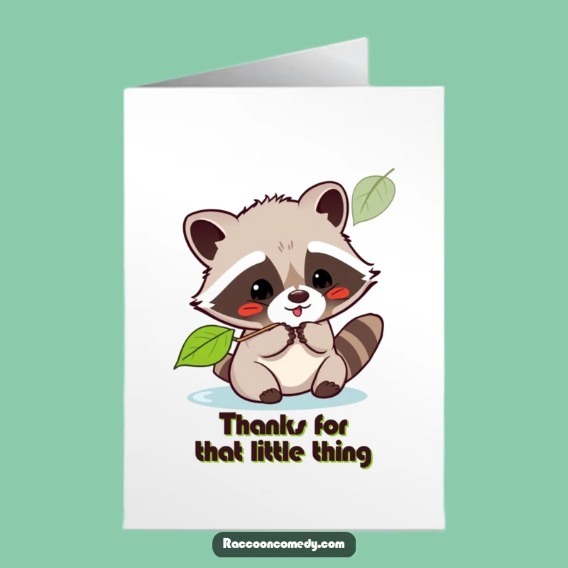 Free Printable Thank You Card: Kawaii Raccoon Leaf Appreciation!