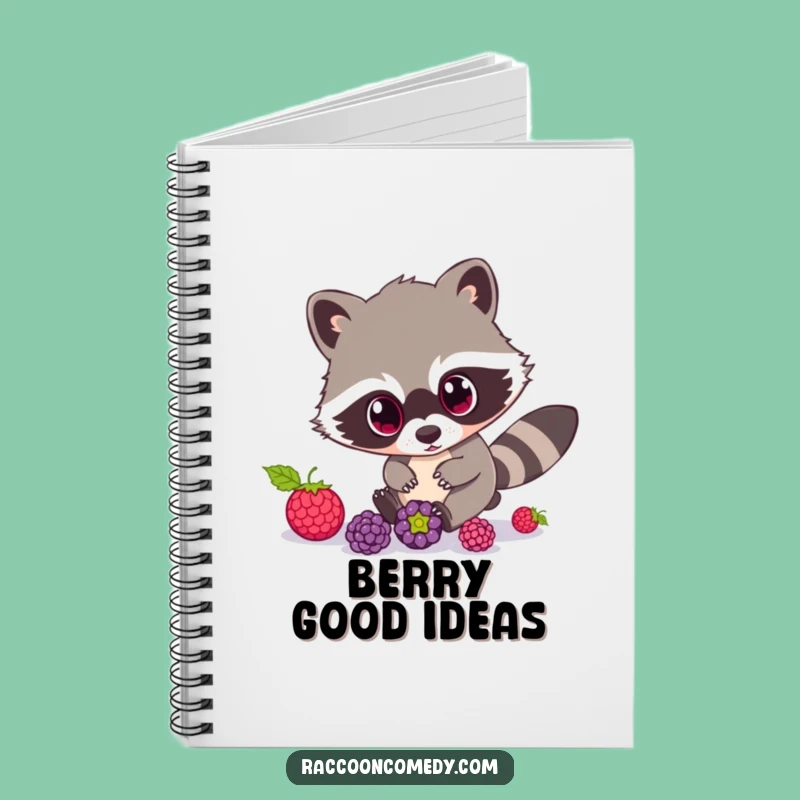 Funny Raccoon Notebook: Wide-Eyed Berry Chase Notes, Perfect Funny Gift