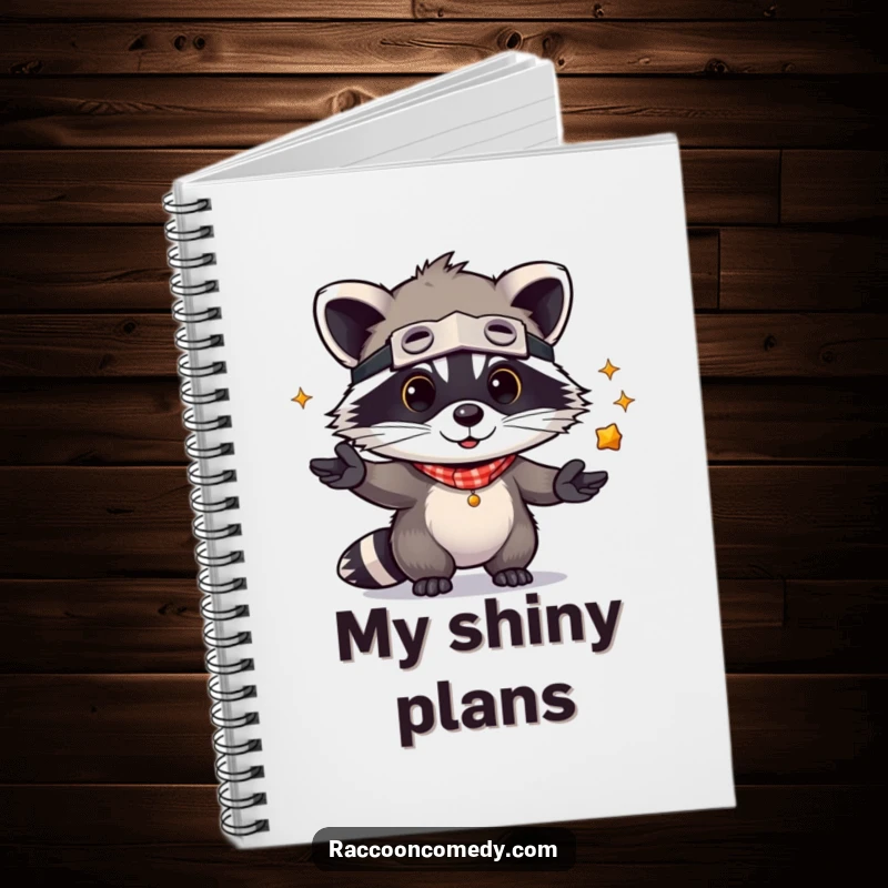 Funny Raccoon Notebook: A kawaii raccoon bandit juggling shiny objects, perfect for jotting down notes with a smile.