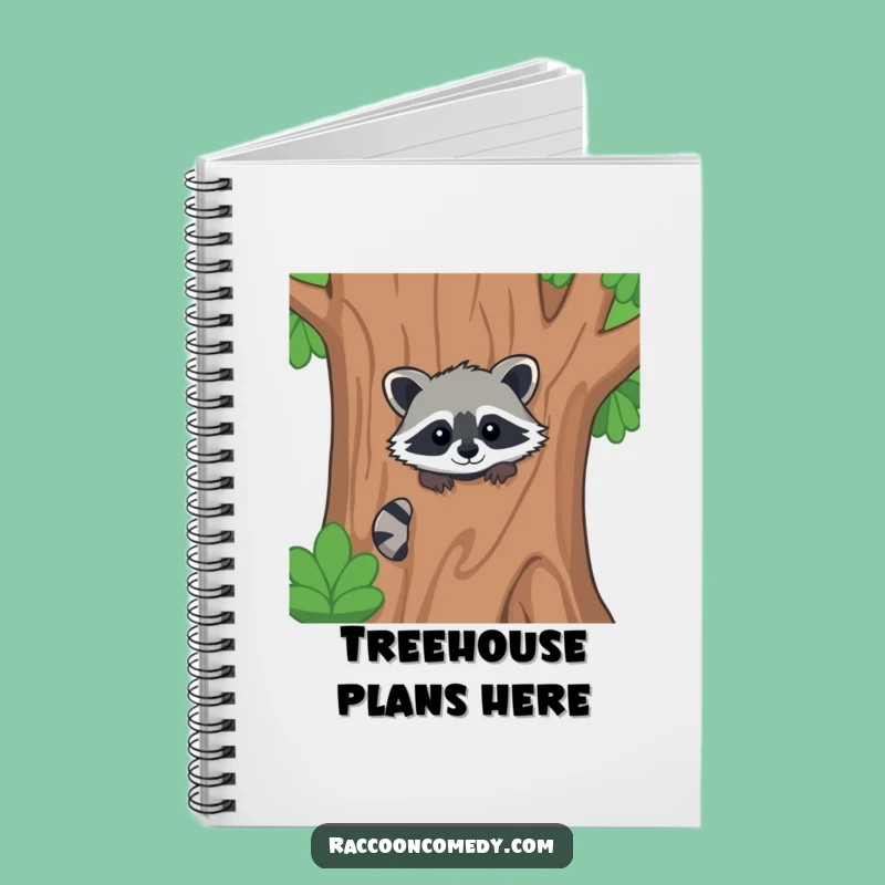 Funny Kawaii Raccoon Peekaboo Notebook - Forest Thoughts, Perfect Funny Gift
