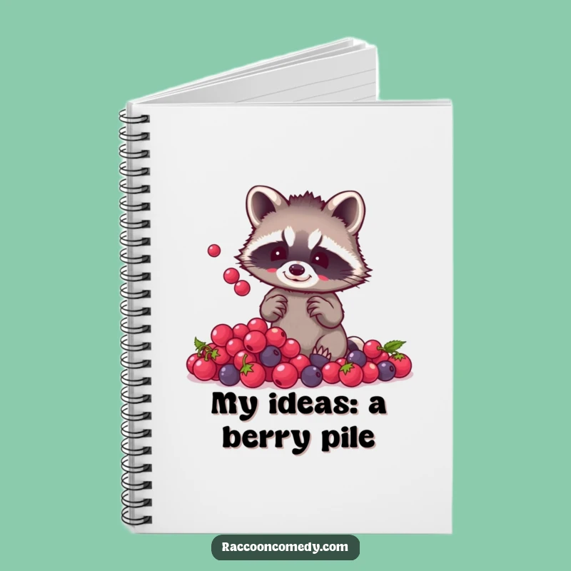 Funny Raccoon Berry Juggling Notebook: Jot Down Your Thoughts with Woodland Charm
