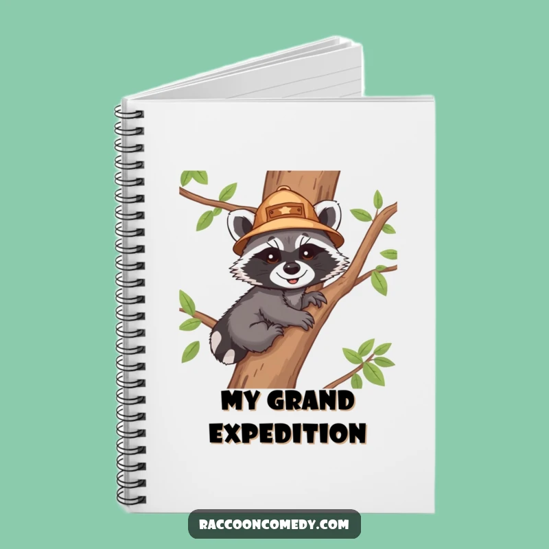 Funny Raccoon Explorer Notebook - Journal Your Adventures