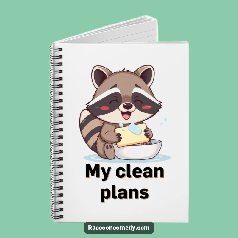 Funny Raccoon Notebook: Jot Down Ideas with This Hilarious Cleanliness-Themed Journal!