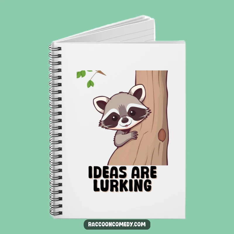 Funny Raccoon Peeking Tree Notebook: Jot Down Ideas with Woodland Charm
