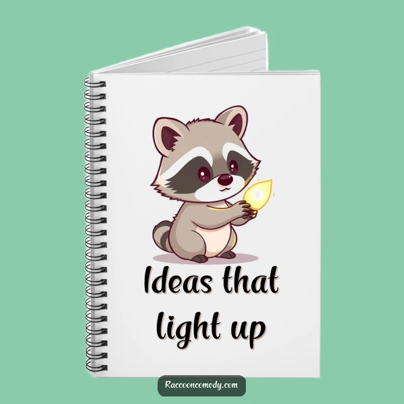 Funny Raccoon Glowing Object Notebook: Cute Curiosity Journal, Perfect Funny Gift for Dreamers