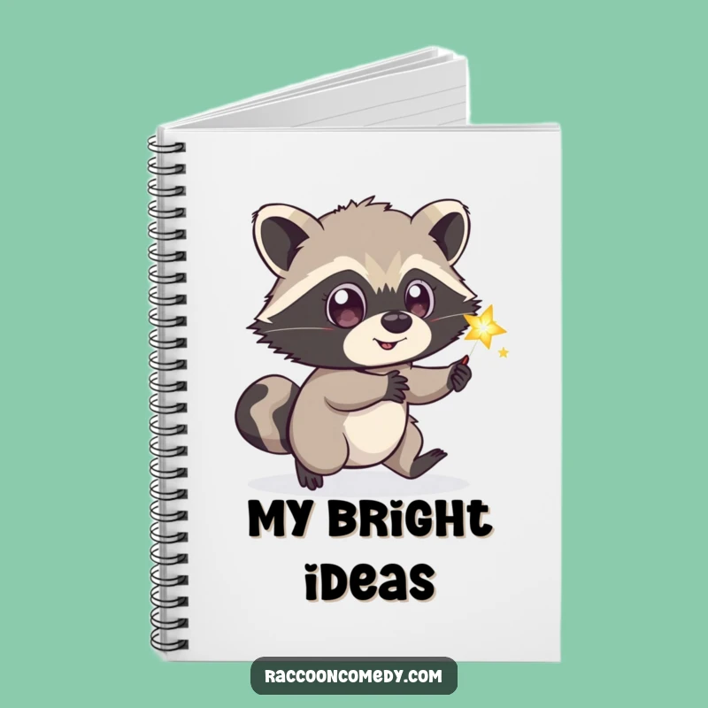 Funny Playful Raccoon Notebook, Jot Down Ideas with Hilarious Magical Flair