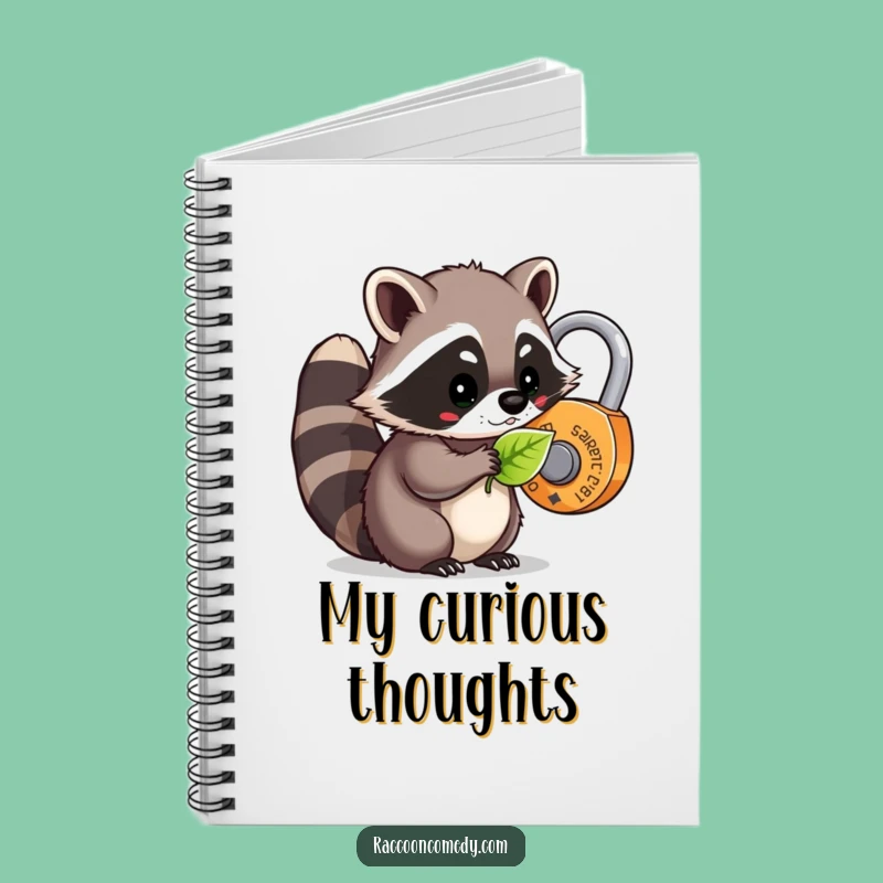 Funny Kawaii Raccoon Leaf Lock Notebook: Jot Down Your Whimsical Ideas with Nature's Key