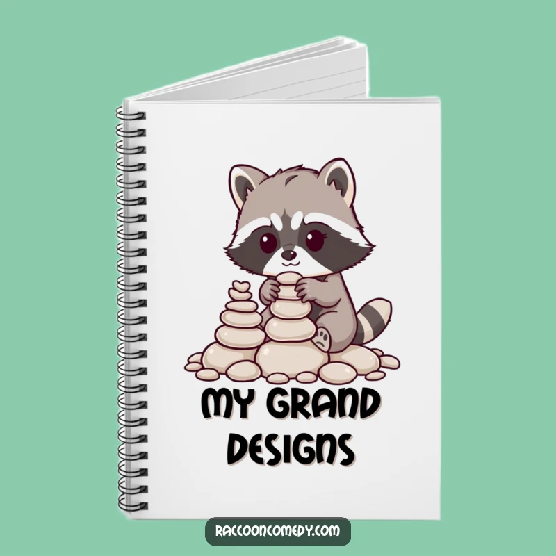 Funny Raccoon Pebble Stacker Notebook: Jot Down Ideas with Focused Artistry
