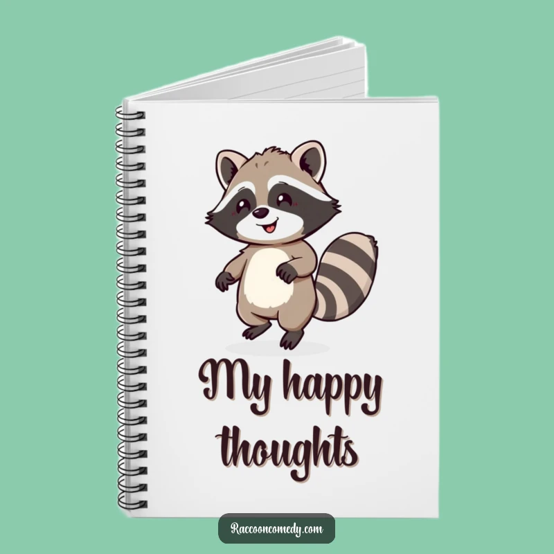 Funny Raccoon Notebook: Happy Dancing Floof Tail Cover, Perfect for Jotting Joyful Ideas, Funny Gift