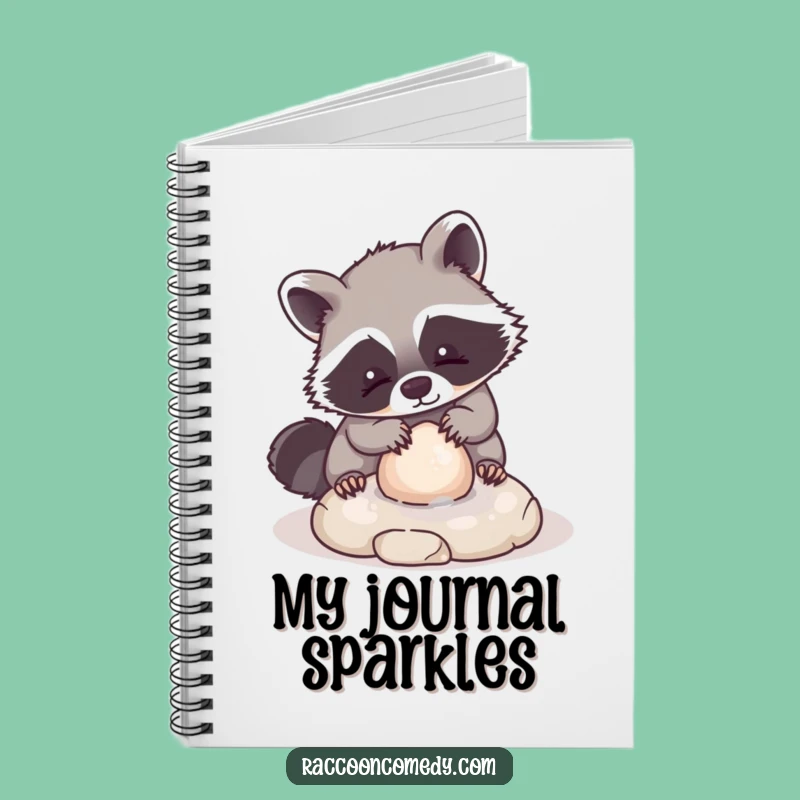 Funny Kawaii Raccoon Notebook: Adorable Animal Washing Stone Playful Charm Journal Gift
