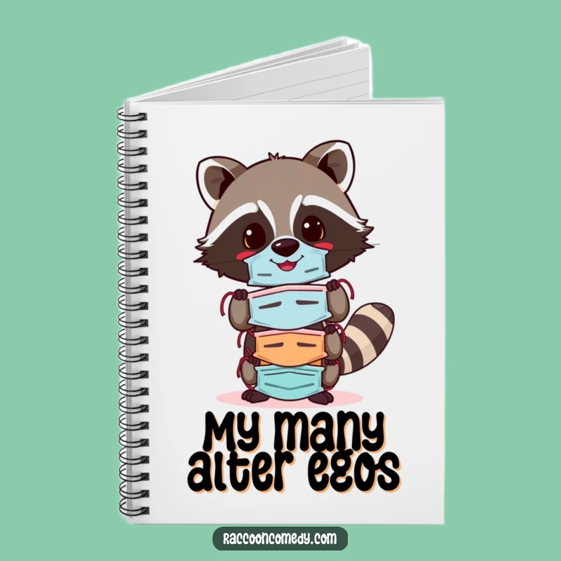 Funny Cheerful Raccoon Mask Notebook: Jot Down Your Many Sides, Great Funny Gift!