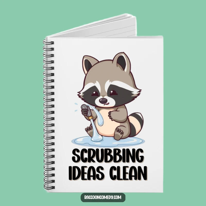Funny Raccoon Washing Shiny Object Notebook: Cute Journal, Perfect Funny Gift for Organization