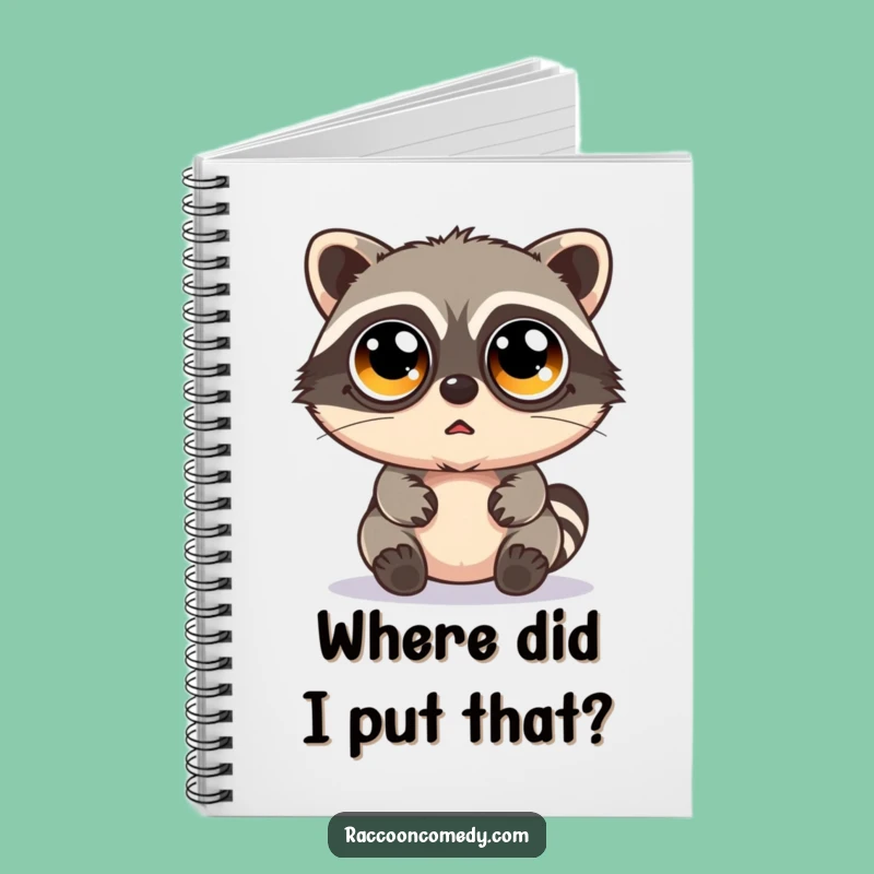 Funny Bewildered Kawaii Raccoon Notebook: Jot Down Surprising Thoughts