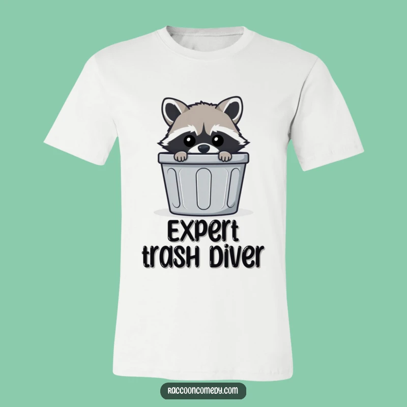 Funny Mischievous Raccoon T-Shirt, Hilarious Trash Bin Bandit Tee