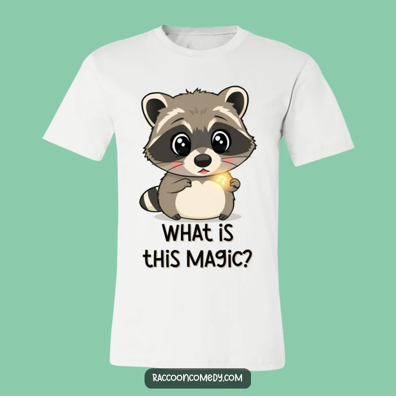 Funny Surprised Raccoon Firefly Tee: Wear Your Wonder, Whimsical Funny Gift!