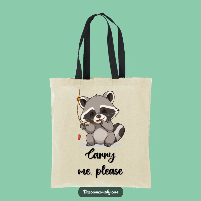 Funny Kawaii Raccoon Playful Tote Bag - Playtime Ready, Perfect Funny Gift