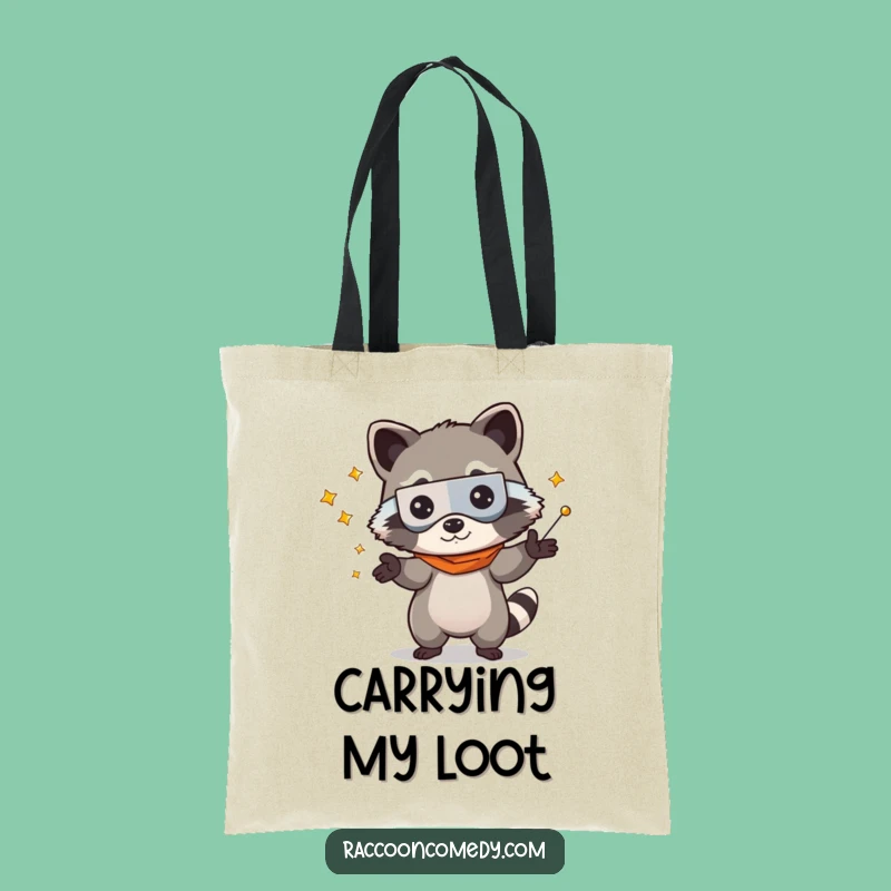 Funny Kawaii Raccoon Bandit Tote Bag: Carry Your Essentials with Adorable Mischief and Style