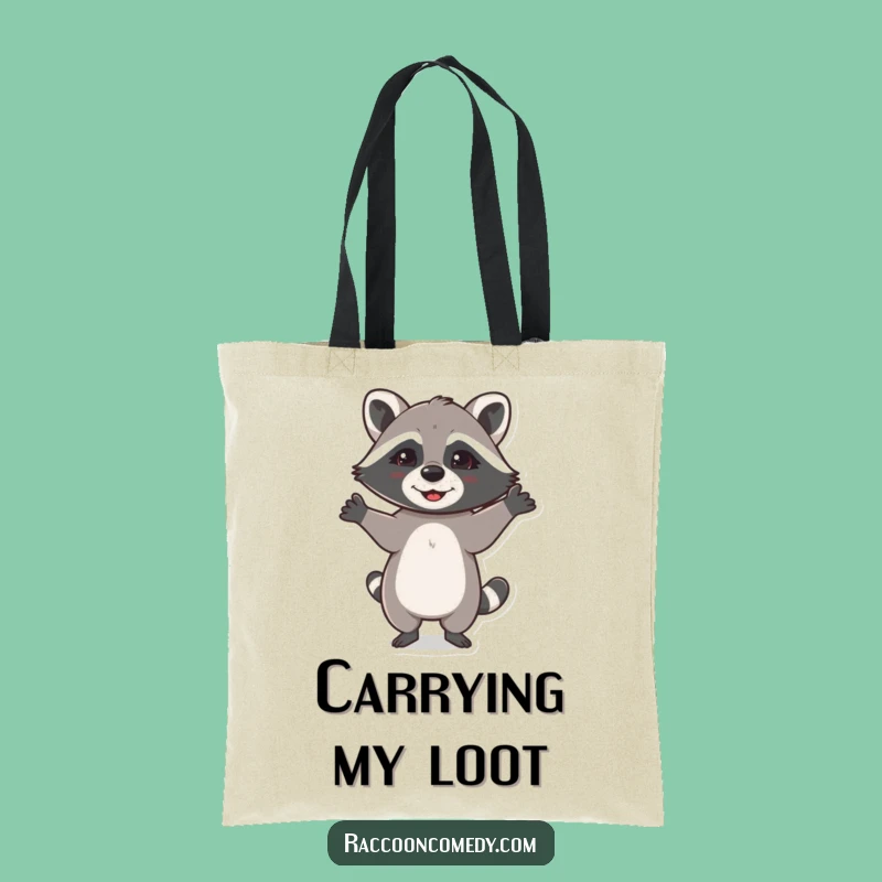 Funny Dancing Raccoon Tote Bag: Carry Your Happy Vibes