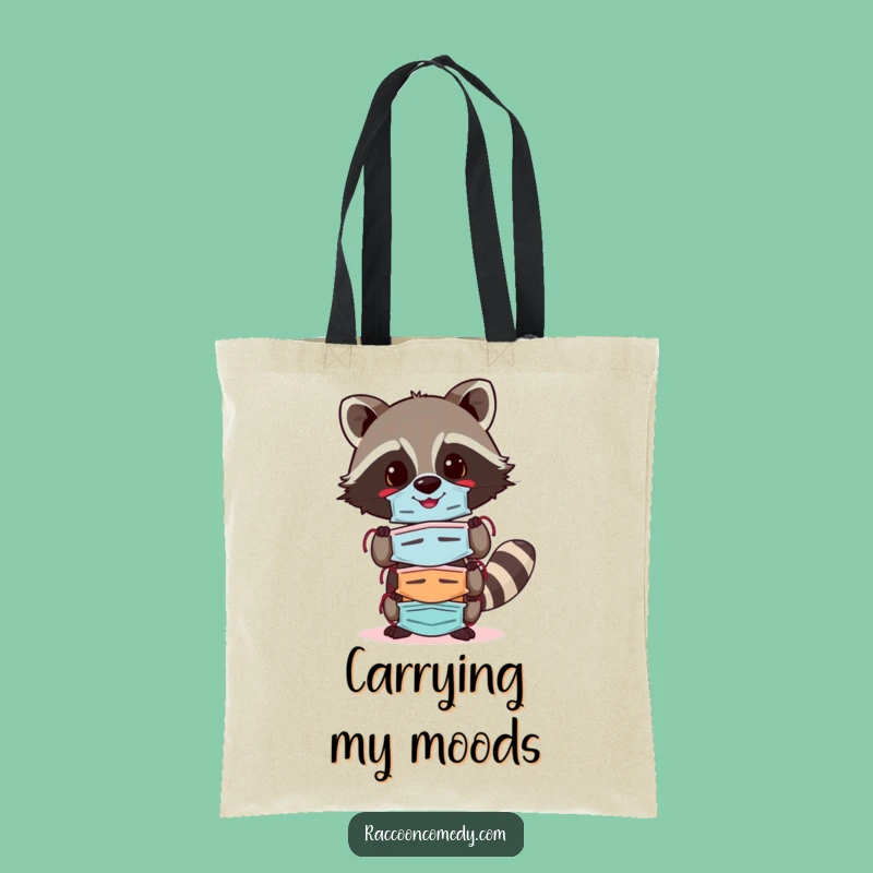 Funny Cheerful Raccoon Mask Tote Bag: Carry Your Charisma, Practical Funny Gift!