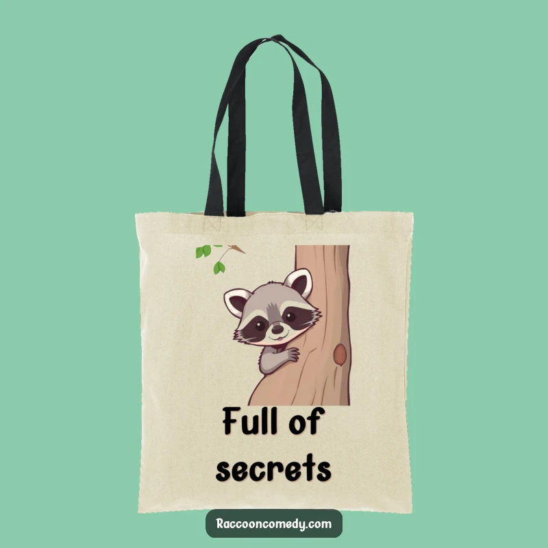 Funny Raccoon Peeking Tree Tote Bag: Durable and Hilarious Woodland Carry-All