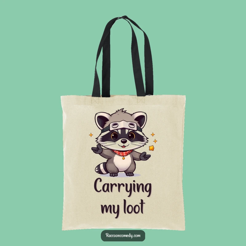 Funny Kawaii Raccoon Juggling Tote Bag: Chic & Cute Bandit Carry-all