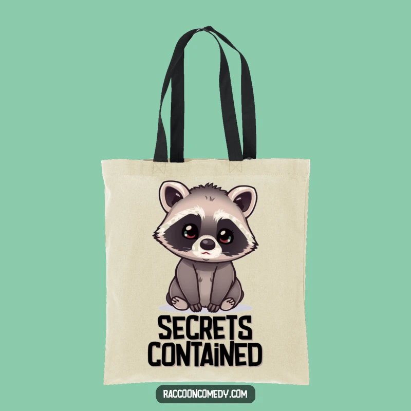 Funny Kawaii Raccoon Tote Bag: Curious Listener, Humorous & Practical Accessory