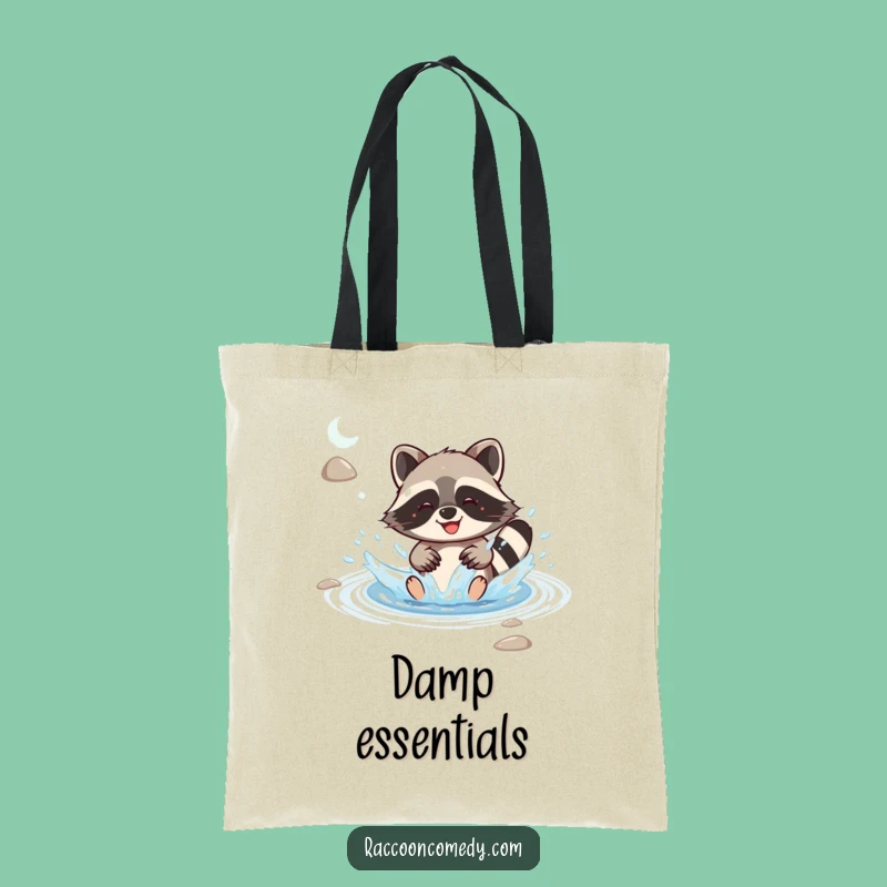 Funny Kawaii Raccoon Tote Bag: Joyful Splash, Humorous & Practical Accessory