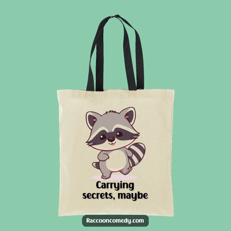 Funny Kawaii Raccoon Tote Bag - Stealthy Chic, Ideal Funny Gift for Shoppers