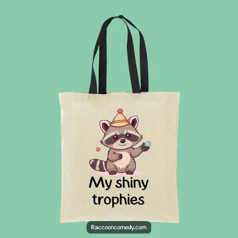 Funny Raccoon Juggling Hat Tote Bag, Carry Your Treasures with Hilarious Style