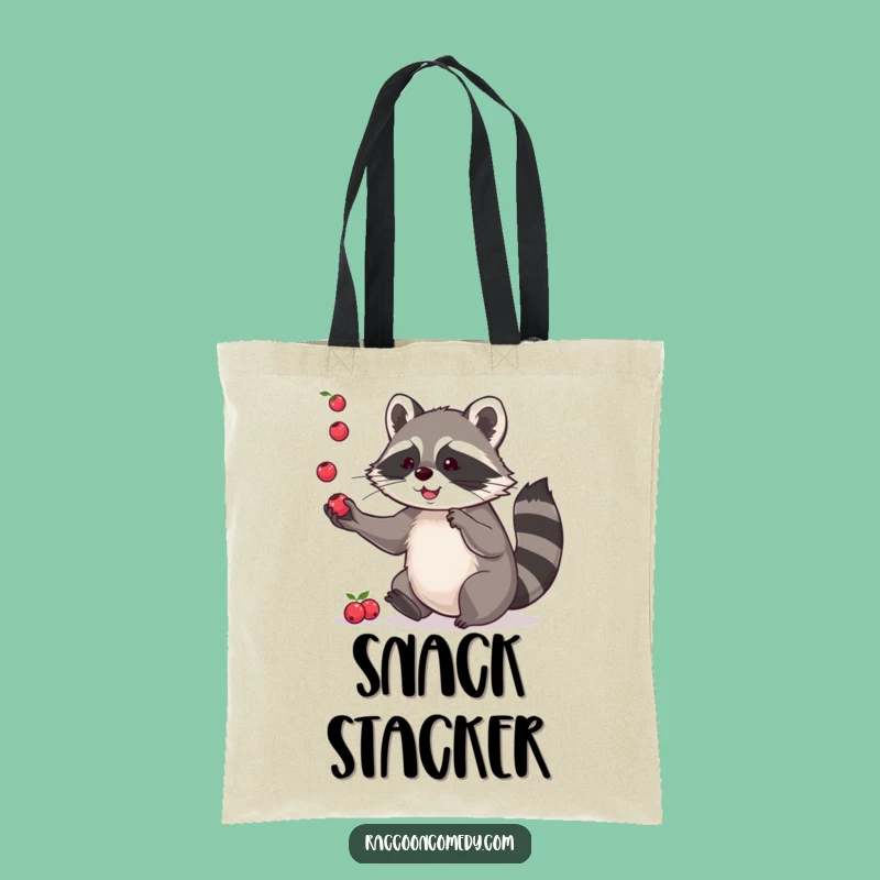 Funny Raccoon Tote Bag: Playful Berry Juggler Accessory, Stylish and Humorous Funny Gift