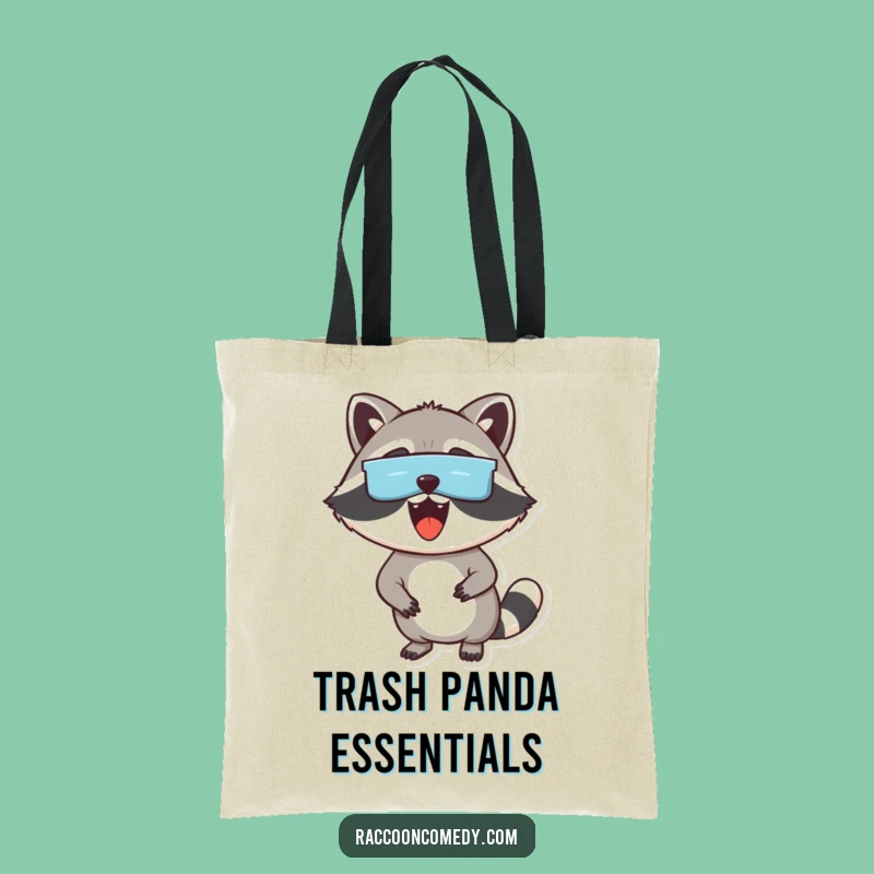 Funny Excited Raccoon Tote Bag: Carry Mischief with Style, Humorous Gift