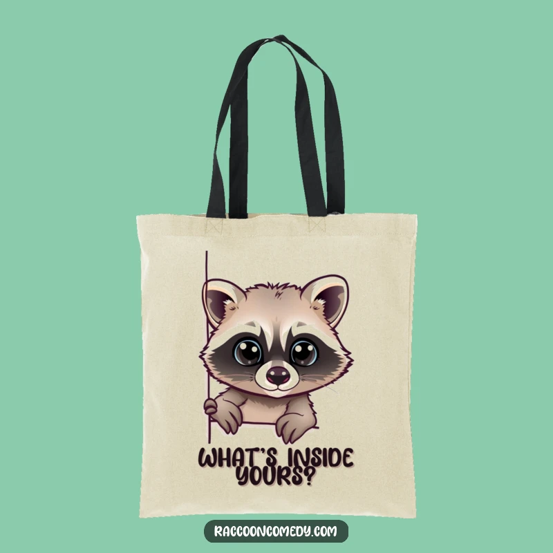 Funny Raccoon Peeking Tote Bag: Carry Your Curiosity Everywhere